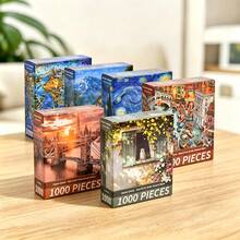Adult 1000 Piece Jigsaw Puzzle, Colorful 1000 Piece Puzzle Painting, 70*50 Cm Large City Landscape Artwork, High Definition Matte Finish, Puzzle Back With Letter Partition, Stress Relief Educational Toy, Wall Decor Home Gift - Multicolor - View 2