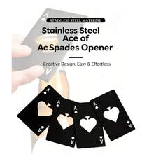 Poker Card Ace Spade A Beer Bottle Opener Stainless Steel Card-Style Beer Opener Portable Creative Pocket Bottle Opener Tool, Party Fun Opening Tool, Best Gift To Give, Most Satisfying Gift - Multicolor - View 10