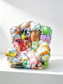 Storage Bean Bag, Large Capacity PVC Zipper Storage Bag, Bedroom Plush Doll & Blanket Storage Bag, Suitable For Nursery & Playroom - Transparent - View 7