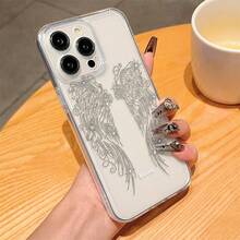 Y2K 時尚可愛亮片暗黑天使翅膀保護手機殼，適用於 iPhone 17 Pro Max 17 Pro 17 16 Pro Max 16 Pro 16 15 Pro Max 15 Pro 15 14 Pro Max 14 Pro 14 13 Pro Max 13 Pro 13，復古少女風防震軟殼後蓋 - 彩色 - 查看 3