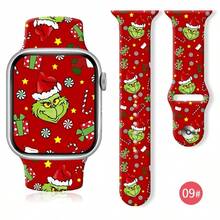 The Grinch Christmas Series Apple Silicone Watch Band Printed Compatible With Apple S10/11 - Multicolor - View 7