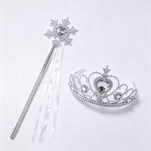 2pcs Multi-Color Optional, Heart Crown Magic Wand Set, Princess Style Cos Party Costume Accessories, Christmas Decoration,Halloween - White - View 3