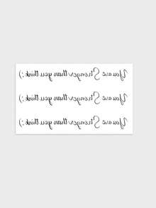 1 Sheet Inspirational Cursive Script Quote Temporary Tattoo Sticker, Motivational Handwriting Lettering Text Design, Waterproof Fake Tattoo For Forearm Wrist Arm Body Decor For Men Women - Black - View 2