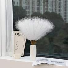 40Pcs Artificial Pampas Grass Bohemian Style Home Decor Vase Filler Artificial Plants Modern Garden Decoration - White - View 6