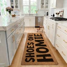 1pc Flannel Doormat, Faux Coconut Shell Brown Texture, Funny Text Print Shoes Off, Homie, Rubber Non-Slip Bottom, Absorbent, Machine Washable; Suitable For Entryway, Foyer, Porch, Apartment Rental, Pet Home Decor, Fun Housewarming Gift - Multicolor - View 10