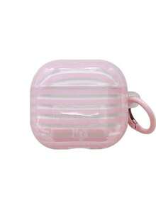 Casing Pelindung Minimalis Transparan Bergaris 3 dengan Liontin - Casing Pelindung untuk Earphone Bluetooth Nirkabel Apple Generasi ke-3 1/2/Pro - Clear - View 2