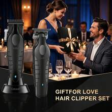 Kemei Professional Hair Clipper Set, Wireless Hair Cutting Tool Kit, Zero Gap T-Blade Trimmer, 11 Limit Combs, USB-C Rechargeable Men's Hair And Beard Trimmer, Home Salon Grooming Gift - Multicolor - View 10
