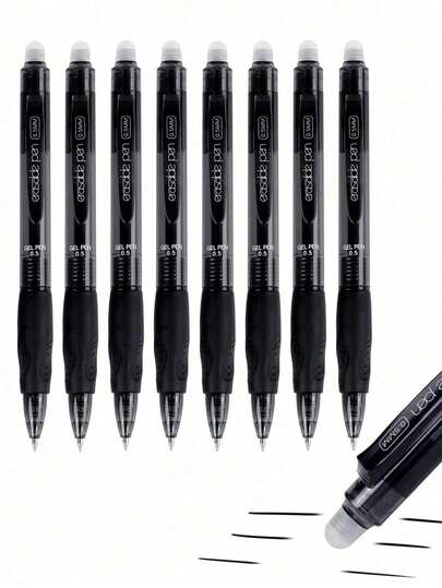 5pcs 0.5mm Erasable Gel Pen, Large Capacity Rollerball Pen, Stationery Office Supplies Back To School Season