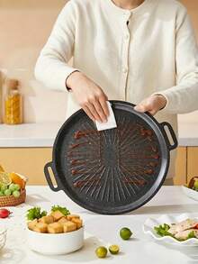 Multifunctional Thickened Non-Stick Griddle Pan With Oil Drainage Slot And Dual Handles, Easy To Clean, Suitable For Steak, Bacon, Pancakes, Vegetables, Meat, For Camping, Home Gatherings And Restaurant Use - Multicolor - View 7