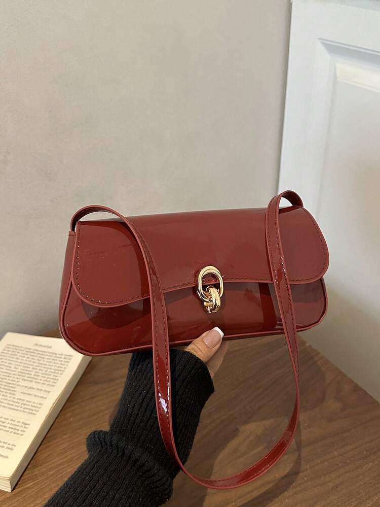 Women's Minimalist Daily Shoulder Bag - Burgundy - View 9