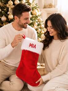 1/3/5 Pcs, Personalized Custom Embroidered Name Christmas Stocking, For Fireplace Hanging Home Decor, Family Gathering Xmas Party Gift, Christmas. - Multicolor - View 8