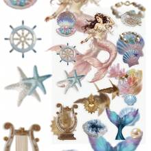 8pcs Mermaid Legend Stickers For Decorating Planner, Diary, Scrapbook, Notebook, Luggage, Envelope, Greeting Card, Tablet, Water Bottle - Mermaid Legend - View 4