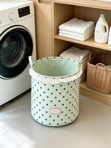 6pcs/1pc Keranjang Cucian Lipat Motif Polkadot, Tempat Penyimpanan Kain Lembut, Pola Polkadot, Aneka Warna, Sepanjang Musim, Gaya Rumah Minimalis, Cocok Untuk Dewasa, Kamar Mandi, Kamar Tidur, Ruang Cuci, Penyimpanan Rumah - MultiWarna - View 7