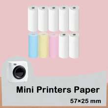 5/10 Rolls 57*25mm Thermal Paper Rolls, BPA‑Free Mini Pocket Printer Refill Paper, Clear Printing For Mistake Notes Memo Photo, Compatible With Paperang Mini Thermal Printer, Back To School School Supplies - 57 X 25 mm - View 1