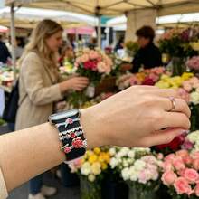 4pcs Watch Band Decorative Rings, Zinc Alloy Rose Flower Metal Sliding Charms, Suitable For Apple Watch Silicone Band, Smart Watch Band Jewelry Accessories, For Women, Available In Silver/Rose Gold/Gold (Band Not Included) - Mouldless - View 6