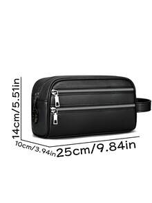 1pc Men's PU Large Capacity Clutch Bag, Anti-Theft Design, Password Lock, Personal Items Storage Bag, Toiletry Bag, Multi-Card Slot Wrist Bag, Perfect Gift For Boyfriend - Clutch Bag - View 3