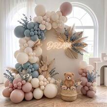 112PCS Blush Pink, Twilight Blue & Cream Balloon Garland Kit, Boho Balloon Arch Kit For Birthday Party Decorations, Baby Shower, Wedding, Bridal Shower & Celebration Decor With Balloon Chain & Glue Dots - Mixed Set - View 1