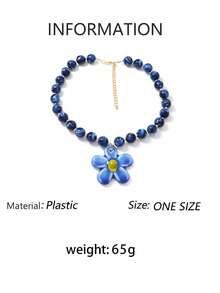 1pc Refreshing Cute Ceramic Flower Pendant Necklace, Minimalist Versatile Accessory For Women - Ceramic Flower Necklace - View 10