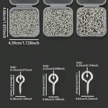 150/300pcs White K Multi-Size Screw Eye Pins, Mini Screw Eye Pins, Suitable For Christmas Tree And Home Decor, Cork Bottle Caps, Pendant Beads And Jewelry Making - Sheep Eye Nail - View 3