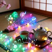 Burst Cluster Fairy LED Lights, Flexible Tiny Copper Wire String Lamp, Indoor Xmas Decor, Wedding Backdrop Balcony Festival Atmosphere Lighting Ornament, No Battery Included - Silver - View 5