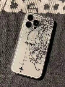 1pc Angel Cross Space Shell Phone Case Compatible With Apple 17, 16 Pro Max, 15/14 Plus, Transparent - Clear - View 22
