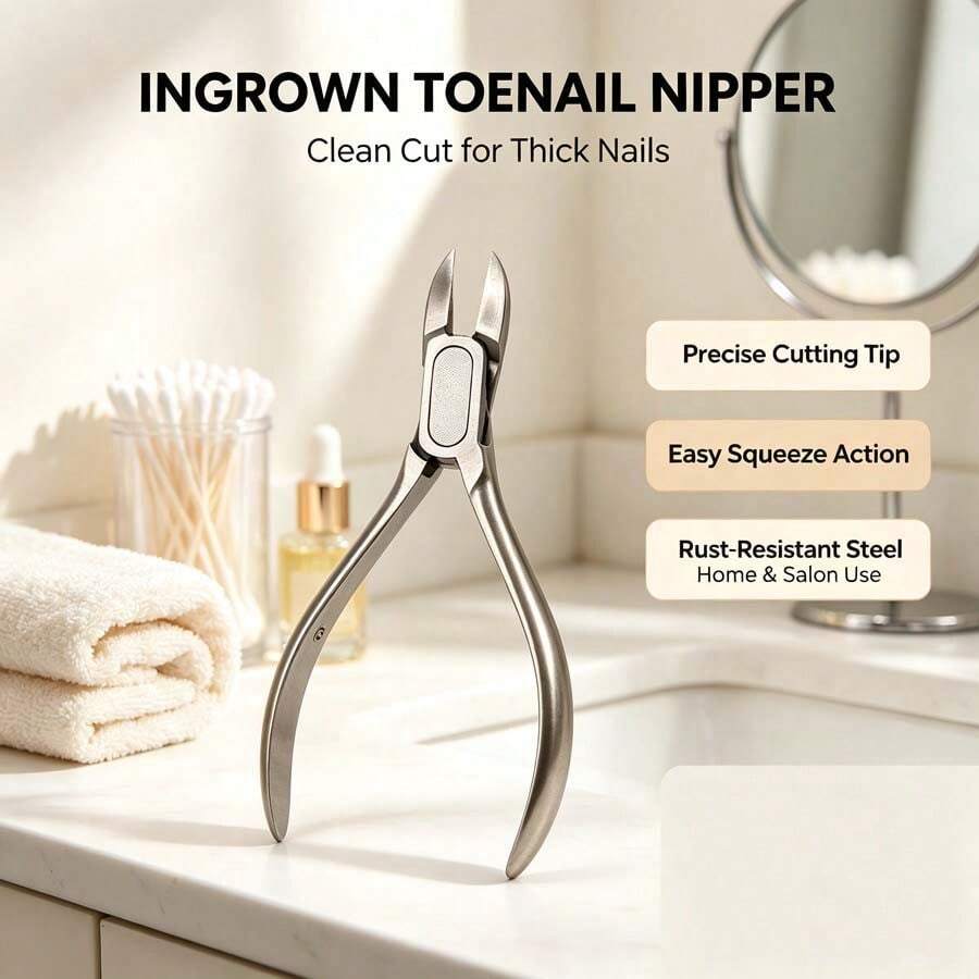 Thickened Stainless Steel Eagle Beak Ingrown Toenail Clipper With Built-In Spring Automatic Rebound, Pointed Tip Precise Trimming For Thick Nails, Foot And Hand Care Tool, 1/2pcs Optional - Dead Skin Pliers - View 1