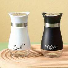 2pcs Salt And Pepper Shaker Set, Salt And Pepper Shakers With Base, Refillable Salt Shaker, 4oz Bottle, Modern Farmhouse Kitchen, Creative Kitchen Gift, Kitchen Essentials, Modern Design, Modern Kitchen Decor, High Quality Kitchenware - Multicolor - View 13