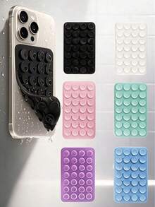 28pcs Double-Sided Silicone Suction Cup Pads, Multi-Function Phone Adsorption Holder, Non-Slip Reusable Adhesive Pads, 3 Sizes Available: 1pc/3pcs/6pcs, Suitable For Shower Room Bathroom Phone Wall Mount - A - View 1