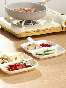 3-Compartment Prep Tray With Hanging Hole, Kitchen Onion Ginger Garlic Ingredient Divider Dish, Wall-Mountable Spill-Proof Condiment Tray, Hot Pot Prep Divided Plate - Multicolor - View 6