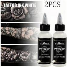 Professional Black White Tattoo Ink Pigment 1oz Long Lasting Tattoo Color Ink For Body Tattoo Art Makeup - Multicolor - View 12