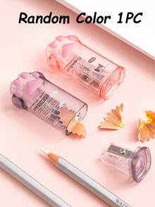 1pc Plastic Cat Paw Pencil Sharpener, Manual Operation, No Battery Required, Suitable For School And Office Stationery, Back To School, School, School Supplies - A - View 14