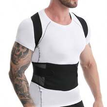 1 قطعة حزام دعم الخصر القابل للتعديل مع أحزمة الكتف، دعم القطني للرفع والحمل الصناعي، معدات حماية مضادة للالتواء للجنسين - الأسود - مشاهدة 4