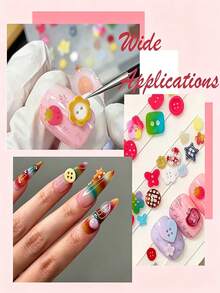 Cartoon Nail Art Mold Button Key Wearable Nail Tool French Edge Nail Salon Silicone Mold - Multicolor - View 5