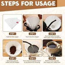 160 lembar Kertas Saringan Kopi Kerucut untuk Metode Pour Over, 40/80 lembar Kertas Saringan Kerucut, Putih - MultiWarna - View 6
