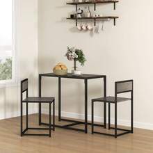 Dining Table And Chairs Set 2, Dining Room Sets, Rectangular Space Saving Table And 2 Chairs Compact Kitchens, Steel Frame, On-Site - Charcoal + Engineered Wood - View 10