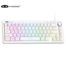 MAGEGEE TS68 60% 紧凑型有线键盘，61 键，RGB 背光，小型便携式薄膜键盘，适用于 Windows PC、笔记本电脑和游戏本。 - 黑色 - 查看 2