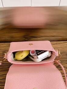 1pc Girls Bow PU Magnetic Closure Fashion Handbag One Shoulder Crossbody Bag Suitable For All Seasons Daily Use - A - View 10