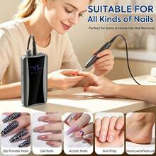 DianaBeauty 45000RPM Electric Nail Drill Machine, Rechargeable Nail File With LCD Display, Forward Reverse, Pause For Manicure Pedicure - Multicolor - View 10
