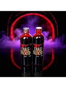 Realistic Fake Blood Plasma For Halloween Haunted House, Escape Room, Mystery Game, Cosplay, Film & TV Zombie Makeup, Bottled Fake Blood, Multi-Size Set For Pranks And Gags - Multicolor - View 2