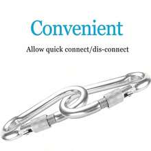 10/5/3/1pc Stainless Steel Spring Hook Set, 304 Keychain Hooks, Sturdy Carabiner Clips, Suitable For Hiking, Camping And Camping Equipment Use - Silver - View 6