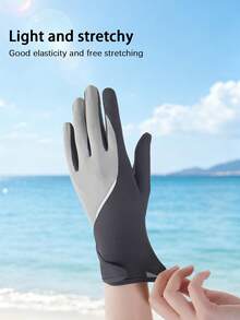 1 Pair Women's Ice Silk UV Protection Gloves, Anti-Slip, Touchscreen Compatible, Thin Summer Style For Driving, Cycling And Electric Scooter - A - View 6