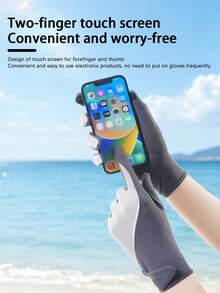 1 Pair Women's Ice Silk UV Protection Gloves, Anti-Slip, Touchscreen Compatible, Thin Summer Style For Driving, Cycling And Electric Scooter - A - View 4