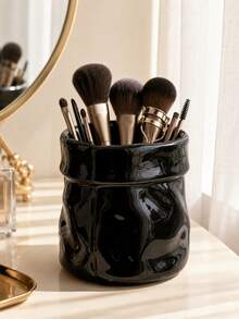 1Pc Unique Bag‑Inspired Shaped Storage Holder, Large Capacity Desktop Organizer For Makeup Brushes, Multi‑Functional Decor Container For Bedroom Vanity Desk - Multicolor - View 5