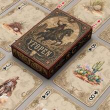 YFOPEN Western Cowboy Playing Cards, Vintage Rider Lasso Design, Suitable For Family Gathering Games And Gifts - Multicolor - View 5