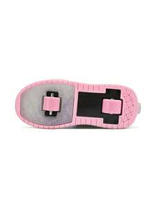 Unisex LED Rechargeable Light-Up Roller Shoes, Children's Multi-Functional Transformable Roller Skates With Detachable Wheels, Suitable For All Seasons, Outdoor And Sports - Pink - View 10
