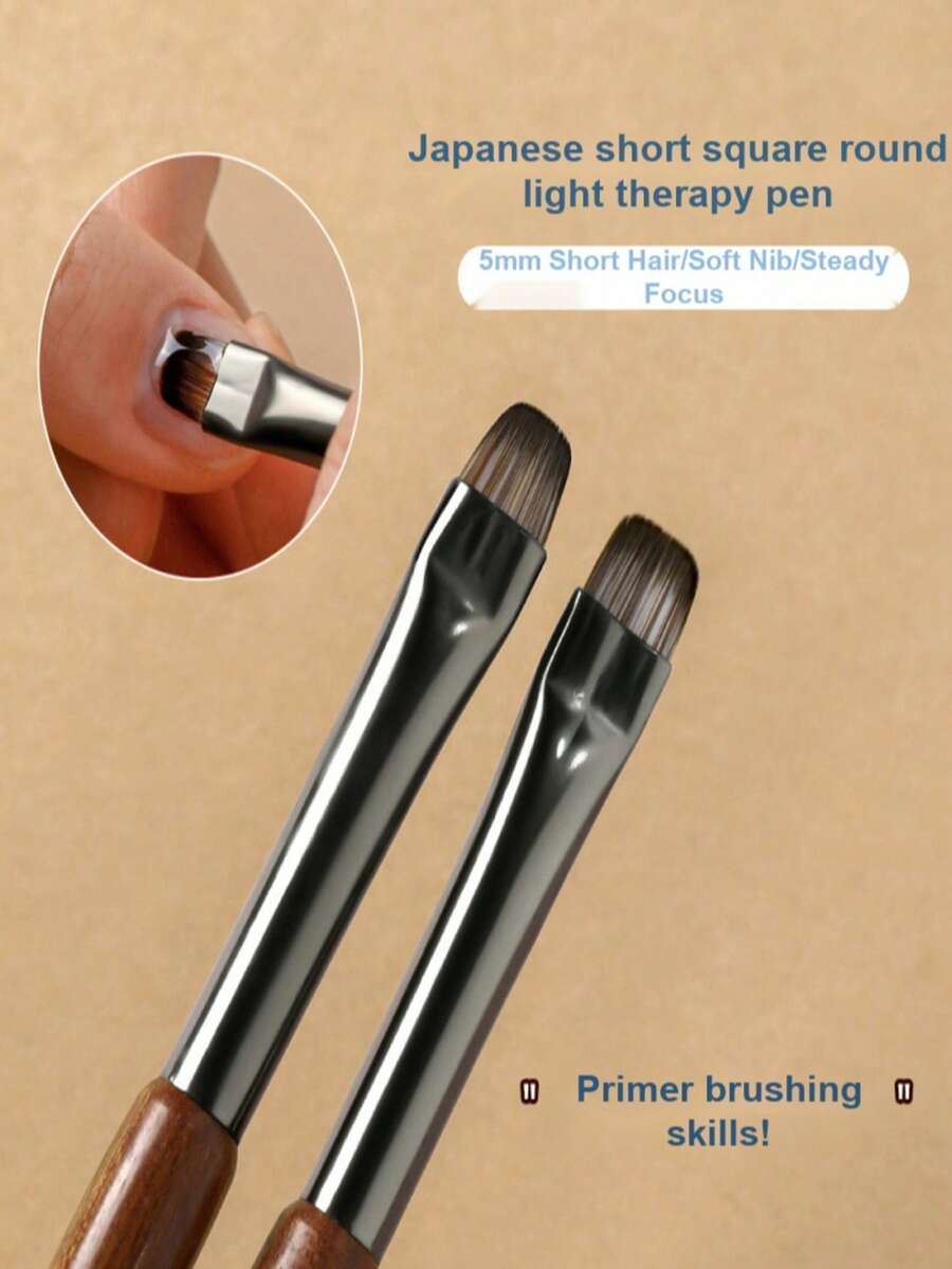 1pc Nail Base Gel Brush, Japanese Style Short Bristle Small Square ...
