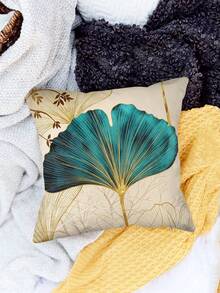 1pc Ginkgo Biloba Print Cushion Cover, Modern Throw Pillow Case, Pillow Insert Not Include, For Sofa, Home Decor - Multicolor - View 13