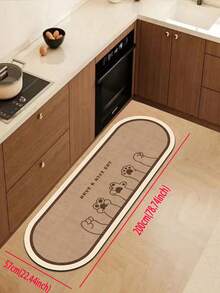 1pc Cute Cat‑Paw Gesture Print Pattern Kitchen Mat, 3.5 Mm Soft Rubber That Absorbs Water And Is Easy To Clean. Suitable For Corridors, Bathrooms, Living Rooms, Outdoor Door Mats, And Toilets. Useable Throughout The Year And For Various Holidays. - Multicolor - View 13