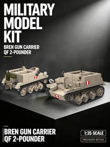 مجموعة بناء مكعبات 1 قطعة حامل بندقية برين البريطانية/مدفع QF 2-Pounder، تصميم دقيق بمقياس 1:35، يمكن تجميعه، يمكن تحريكه للأمام والخلف، نموذج عسكري قابل للجمع، مجموعة بناء مكعبات دبابة عسكرية، ديكور المنزل والمكتب، جمالية عسكرية قوية ومتعة بناء مكعبات مجتمعة، نموذج مجموعة تاريخ عسكري، مجموعة تجميع دبابة عسكرية من الحرب العالمية الثانية للبالغين - متعدد الألوان - مشاهدة 8