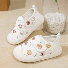 Infant White Cartoon Bear Walking Shoes Quilted Diamond Pattern Hook & Loop Closed Toe Anti-Collision Baby Casual Shoes - White - View 5